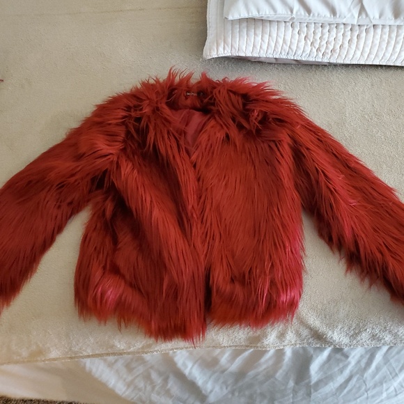 Boohoo Jackets & Blazers - Red Fur Jacket